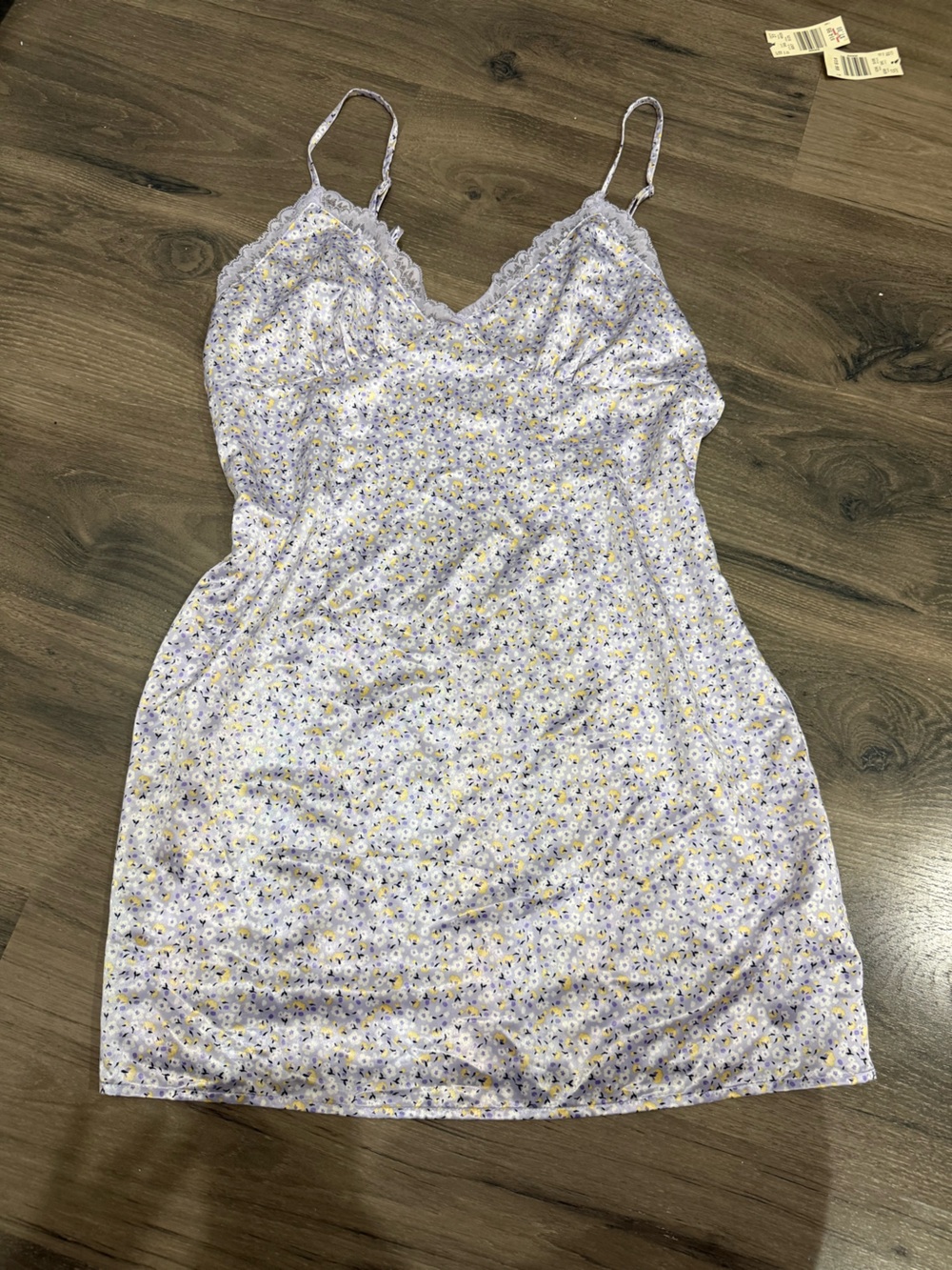 H&M Lavender Floral Slip Dress with Yellow Accents
